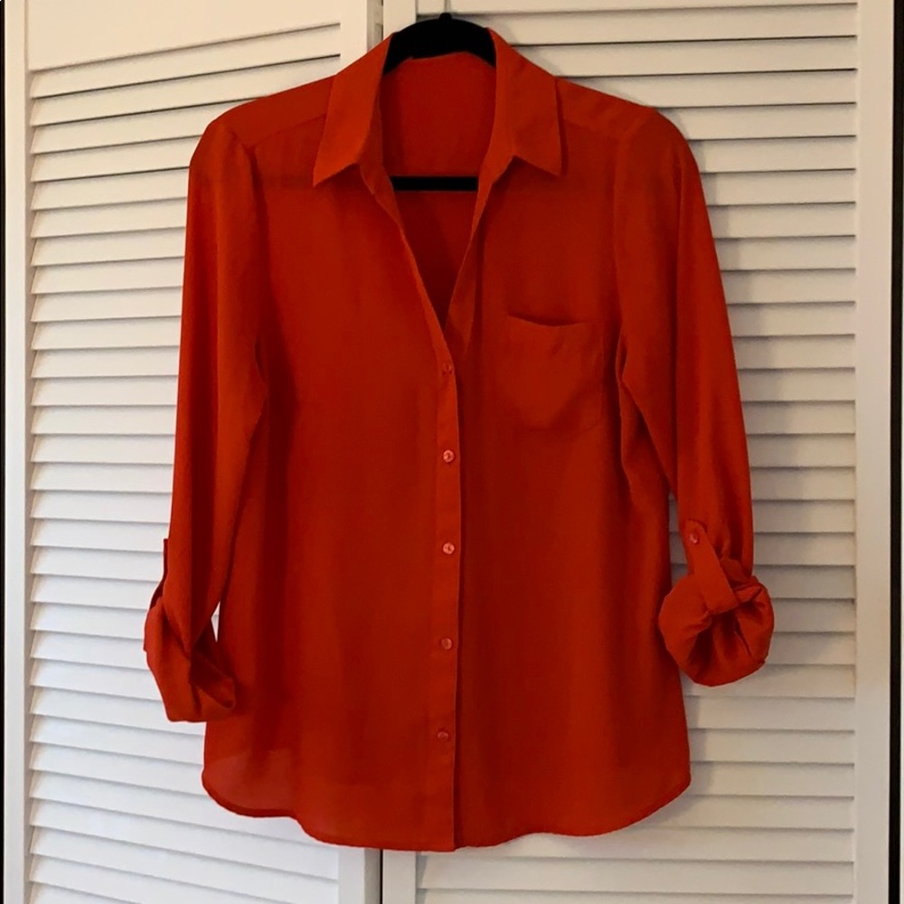Bold Orange Ashton Blouse